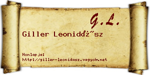 Giller Leonidász névjegykártya